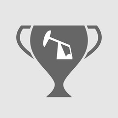 Isolated award cup icon with a horsehead pump