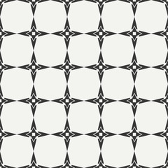 Naklejka premium Geometric line monochrome lattice seamless arabic pattern. Islamic oriental style. Wrapping paper. Scrapbook paper. Tiling. White vector illustration. Moroccan background. Swatches. Graphic texture.