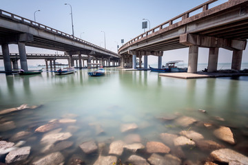 Under a bridge view in Penang Malaysia 