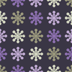 Decorative Christmas seamless background with snowflakes. Print. Repeating background. Cloth design, wallpaper.