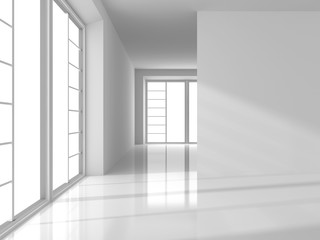 Modern Design Empty White Room Background