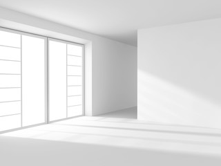 Abstract White Empty Room Interior With Window