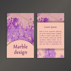 Naklejka na ściany i meble Abstract creative card templates. Weddings, menu, invitations, birthday, business cards with marble texture in trendy colors