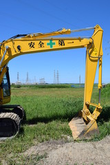 工事現場の建設機械