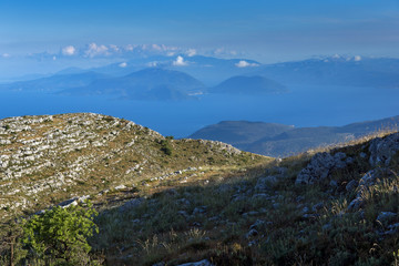 Amazing  view of Mountain of Lefkada and sea, Ionian Islands, Greece