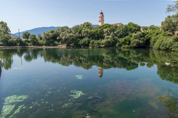 Fototapeta na wymiar Amazing view of karavomilos lake, Kefalonia, Ionian islands, Greece