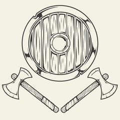 Viking weapon. Vector illustration