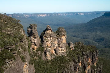 Schapenvacht deken met foto Three Sisters Three Sisters in the Blue Mountains in Australia