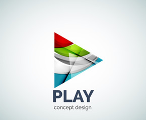 Play button logo business branding icon