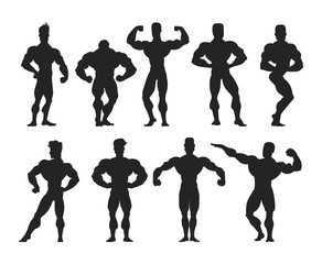 Obraz premium Mens physics bodybuilders vector illustration.