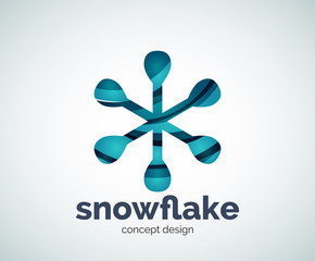 Vector Christmas snowflake logo template