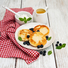 cottage cheese pancake with blueberry