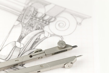 architecture drawings & compass
