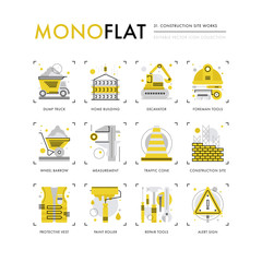 Construction Site Monoflat Icons