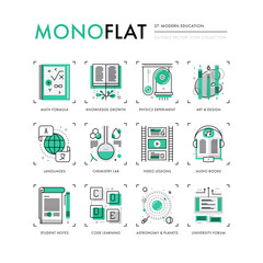 Modern Education Monoflat Icons