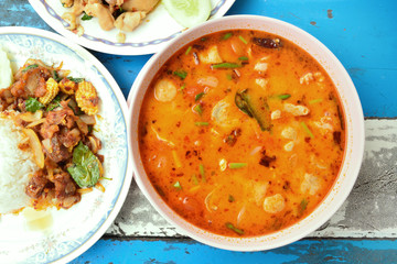 Thai Food Tom Yum Goong,Thai popular soup.