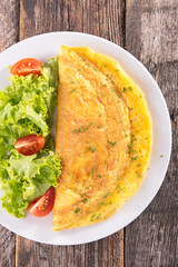 omelet and salad