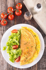 omelet and salad