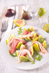 fresh fig with prosciutto ham
