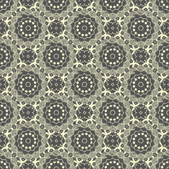 Seamless hand drawn mandala pattern. Vintage elements in orienta