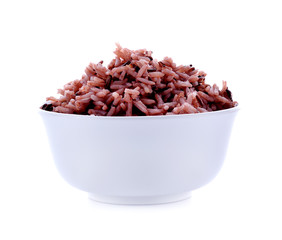 rice berry in bowl on white background