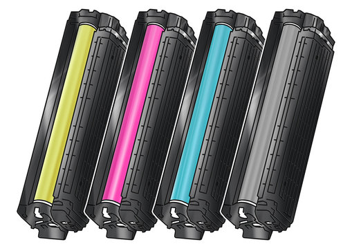 trb2 TonerReihenfolgeBeachten trb - Einbaureihenfolge der Tonerfarben - Y-Yellow M-Magenta C-Cyan K-Key - A4 Plakat - ymck querformat g4653