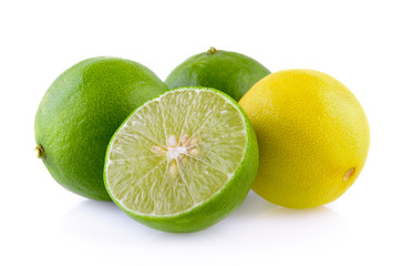 limes on white background