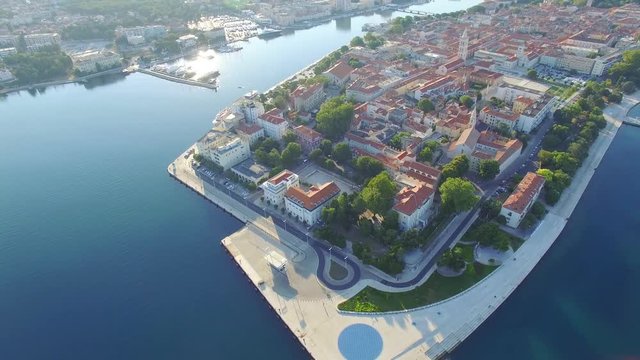 Aerial view of the old city of Zadar.