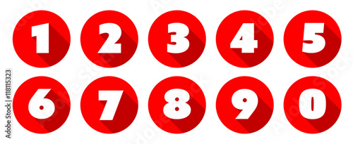 Numbers Red Circle Icons Fichier Vectoriel Libre De Droits Sur La