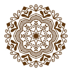 Hand drawn henna abstract mandala pattern flowers and paisley doodle coloring page. Henna decorative mandala pattern ethnic flower. Decoration mandala pattern ornament floral indian design.