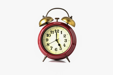 An image of a retro clock showing 08:00 am or pm.