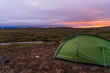 Camping in the wilderness of Iceland