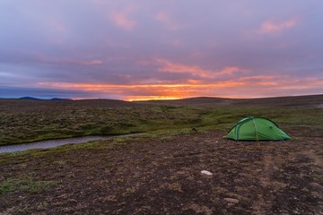 Camping in the wilderness of Iceland