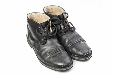 winter boots with salt