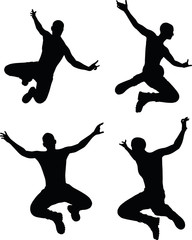 man silhouette in jump pose
