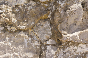 Horizontal stone wall of a nature rock