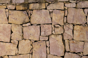 Horizontal stone wall of a nature rock