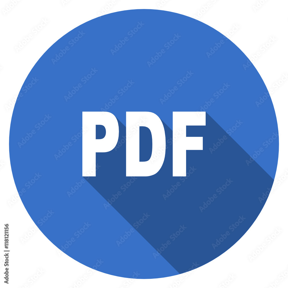 Poster blue flat design round web pdf vector icon