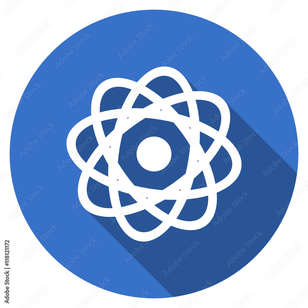 Aufkleber blue flat design round web science vector icon