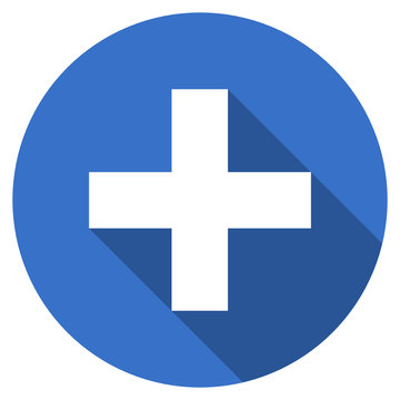 Flat design blue web cross vector icon