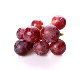 bunch of red grapes isolated on white