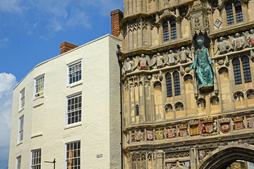 Detail des Cathedral Gate, Canterbury / Kent, England
