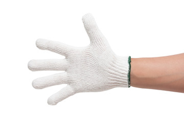 White work gloves isolated on white background with using path