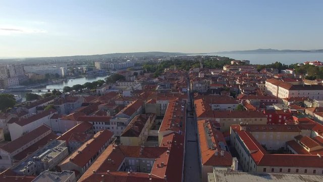 Aerial view of the old city of Zadar.