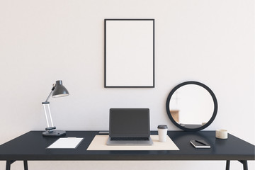 Fototapeta premium Home office with laptop