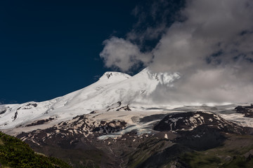 Peks of mount Elbrus highest mountain in Europe