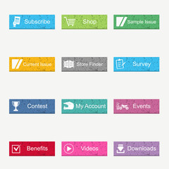 automotive rectangle button set