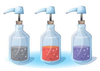 cartoon vector illustration cartoon bottle objects with separated layers
