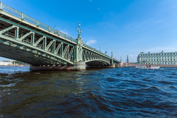Trinity Bridge across the Neva in Saint Petersburg