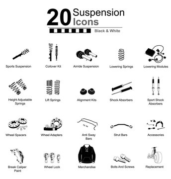 suspension icon set